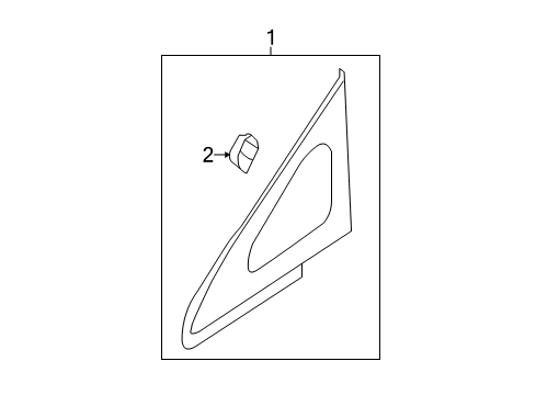 2016 Kia Rio Pillars, Rocker & Floor - Glass & Hardware Glass & MOULDING Ass Diagram for 861801W000