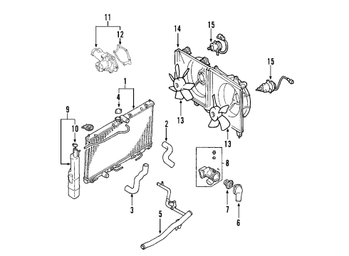 2012 Mitsubishi Eclipse Cooling System, Radiator, Water Pump, Cooling Fan Fan-Cooling Diagram for MR373109
