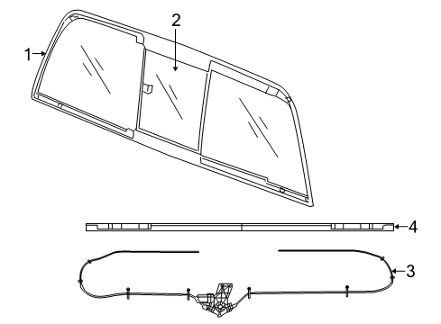 2016 Ram 2500 Back Glass B/LITE-BACKLITE Diagram for 68054771AA