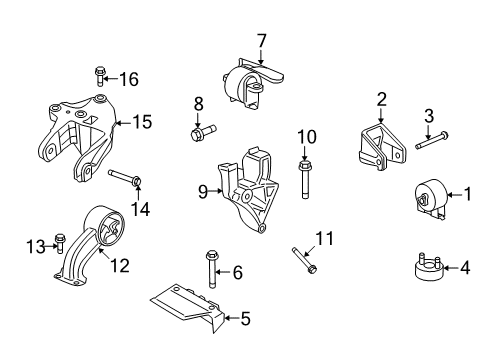 2009 Dodge Journey Engine & Trans Mounting Bracket-Engine Mount Diagram for 5085514AB