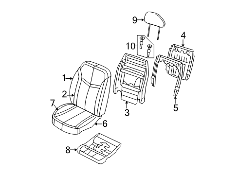 2010 Chrysler Sebring Front Seat Components HEADREST-Front Diagram for 1RX23XDVAA