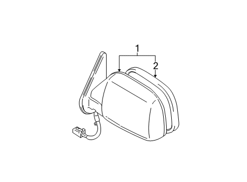 2007 Toyota 4Runner Outside Mirrors Mirror Assembly Diagram for 87910-35630-J2