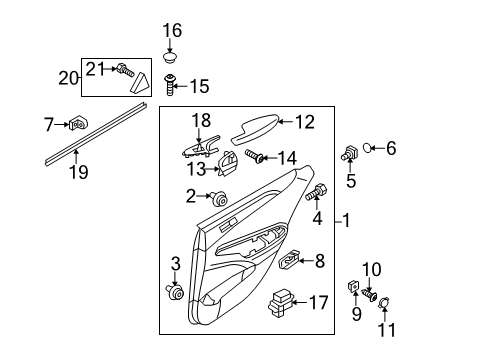 2013 Hyundai Sonata Heated Seats Grommet Assembly-Tapping Screw Diagram for 82313-3B050-RAS