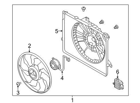 2015 Kia Optima Cooling System, Radiator, Water Pump, Cooling Fan Blower Assembly Diagram for 25380-2T500