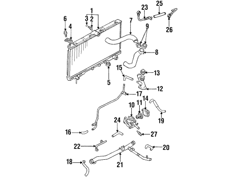 1995 Mitsubishi Eclipse Powertrain Control Sensor, Air Flow Diagram for MD183609