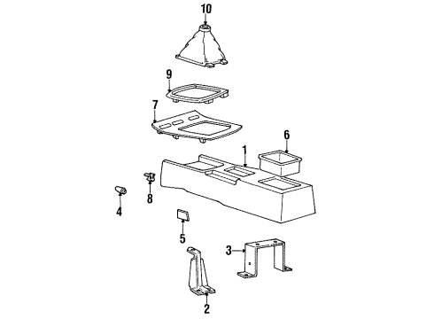 1995 Hyundai Sonata Center Console Seal-Rear Console Diagram for 84676-34000