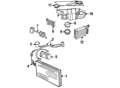 1994 Dodge Shadow Blower Motor & Fan -Assembly - A/C DISCH & LIQ Diagram for 4677390