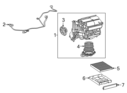 2020 Toyota Corolla Blower Motor & Fan Clean Air Filter Diagram for 87139-0E040