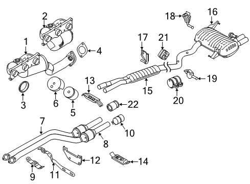 2007 BMW 328xi Exhaust Manifold Rear Exhaust System Diagram for 18307572670