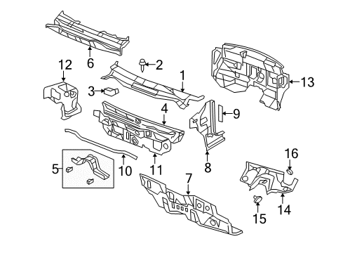 2008 Dodge Caliber Cowl Clip-SILENCER Diagram for 5160241AA