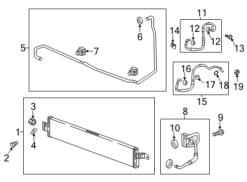 2019 Chevrolet Traverse Trans Oil Cooler Inlet Pipe Clip Diagram for 11546932