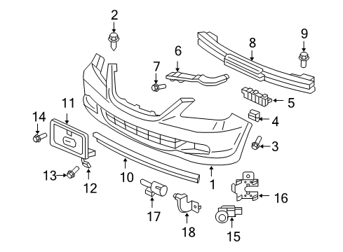 2006 Honda Odyssey Parking Aid Sensor Assembly, Corner (Redrock Pearl) Diagram for 39680-SHJ-A61ZH