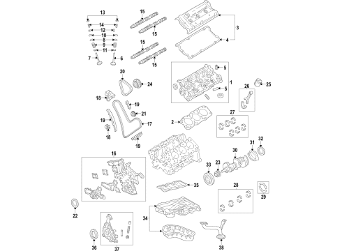 2017 Toyota Camry Engine Parts, Mounts, Cylinder Head & Valves, Camshaft & Timing, Variable Valve Timing, Oil Pan, Oil Pump, Balance Shafts, Crankshaft & Bearings, Pistons, Rings & Bearings Valve Springs Diagram for 90501-A0050