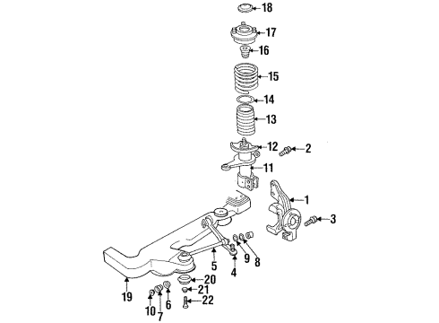 1997 Chrysler LHS Front Suspension Components, Lower Control Arm, Stabilizer Bar Suspension Control Arm Diagram for 4616403