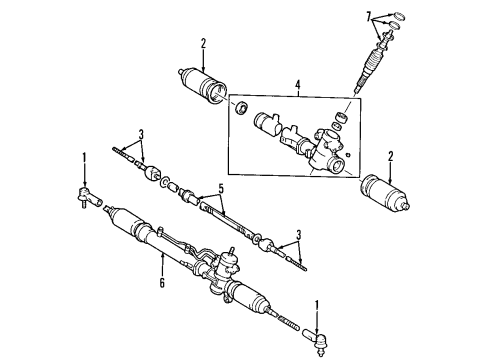 1996 Toyota RAV4 P/S Pump & Hoses, Steering Gear & Linkage Return Hose Diagram for 44406-42030