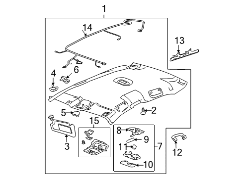  Panel-Headlining Trim *Titanium Diagram for 19354632