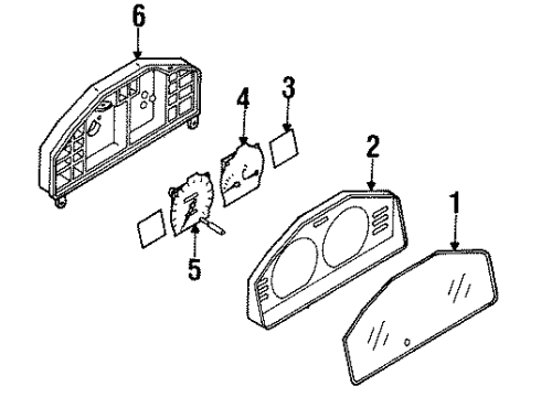 1996 Nissan Sentra Cluster & Switches, Instrument Panel Combination Meter Housing Lower Diagram for 24811-F4301