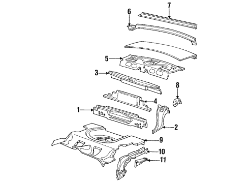 1994 Pontiac Sunbird Rear Body Panel Asm-Rear Compartment Diagram for 22593378