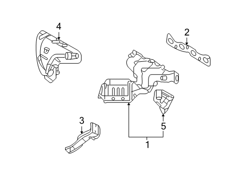 2008 Kia Optima Exhaust Manifold Exhaust Manifold Catalytic Assembly Diagram for 2851025450