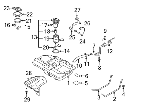 2006 Kia Spectra5 Fuel Injection Band Assembly-Fuel Tank Diagram for 312102F600
