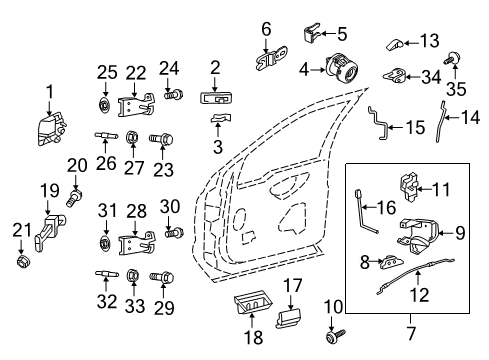 2013 Ford F-250 Super Duty Rear Door Cable Assembly Diagram for F81Z-25221A00-AA