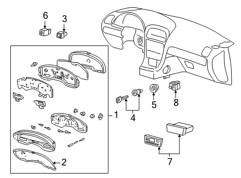 2000 Lincoln LS Ignition Lock Switch Diagram for XW4Z-14D694-AA