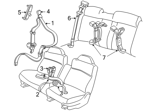 1998 Buick Regal Seat Belt Buckle End Diagram for 88895100