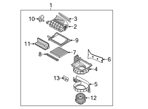 2012 Hyundai Sonata A/C & Heater Control Units Case-Blower, Upper Diagram for 97111-3S020