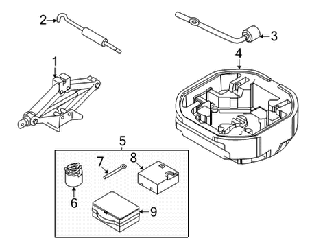 2020 Hyundai Sonata Jack & Components Set-Tire Mobility Kit & Tool Diagram for 09130-L1000