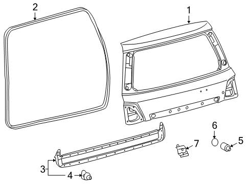 2011 Toyota Land Cruiser Lift Gate - Gate & Hardware Seal, Door Dust Proof Diagram for 67837-60050