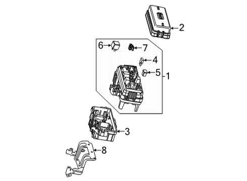2022 Cadillac CT4 Fuse & Relay Mount Bracket Diagram for 84891622