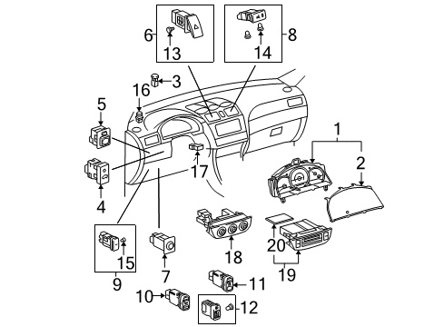 2005 Toyota Solara Quarter Window Regulator Assembly Diagram for 69084-06010