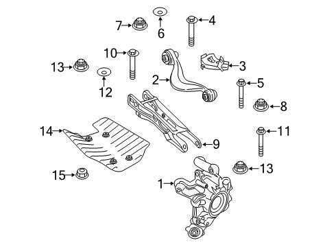 2022 BMW 750i xDrive Rear Suspension Covering Left Diagram for 33306861143