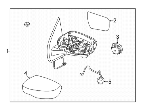 2022 Nissan Frontier Outside Mirrors MIRROR ASSY-OUTSIDE, RH Diagram for 96301-9BU6A