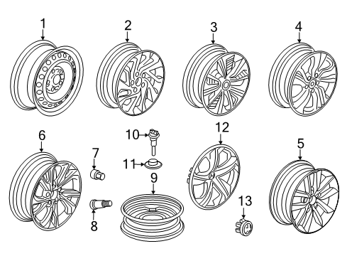 2018 Honda Civic Wheels, Covers & Trim Disk, Aluminum Wheel (18X8J) (Enkei) Diagram for 42700-TBF-A91