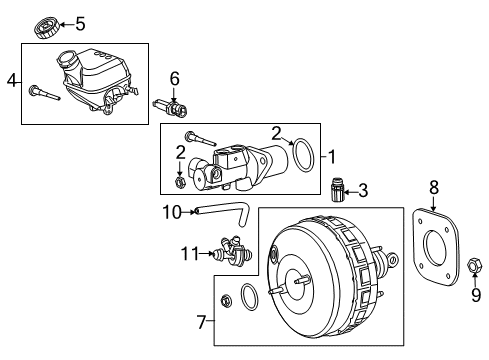 2007 Chrysler PT Cruiser Hydraulic System Master Cylinder-Brake Diagram for 5142507AB