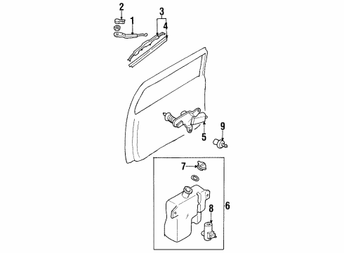 1996 Acura SLX Wiper & Washer Components Rubber, Rear Wiper Blade Diagram for 8-97122-718-0