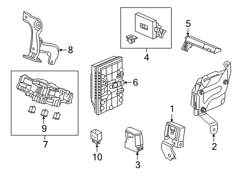 2020 Acura RDX Fuse & Relay Relay Assembly, Power Diagram for 39794-T5A-J01