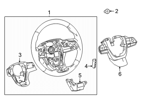 2022 Toyota Sienna Steering Wheel & Trim Rear Cover Hole Cover Diagram for 45187-08020