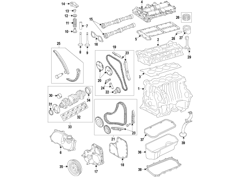 2018 Ram ProMaster 2500 Engine Parts, Mounts, Cylinder Head & Valves, Camshaft & Timing, Variable Valve Timing, Oil Pan, Oil Pump, Adapter Housing, Crankshaft & Bearings, Pistons, Rings & Bearings Piston-Engine Diagram for 68304744AA