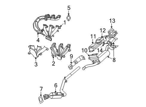 2009 Chrysler Town & Country Exhaust Components, Exhaust Manifold MUFFLER-Exhaust Diagram for 4877528AH
