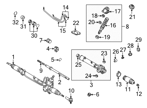 1999 Lexus RX300 Steering Column & Wheel, Steering Gear & Linkage, Shaft & Internal Components, Shroud, Switches & Levers Valve Assy, Power Steering Control Diagram for 44210-48020