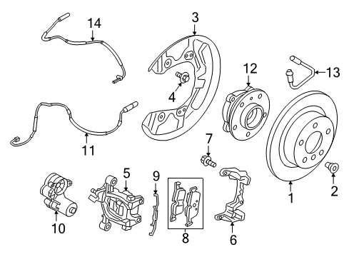 2018 BMW i3 Brake Components Brake Caliper Housing Diagram for 34206883025