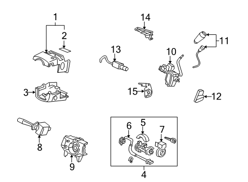 2010 Honda Ridgeline Anti-Theft Components Solenoid Assy. Set, Select Diagram for 54041-SJC-A81