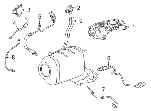 2011 BMW 335d Emission Components Exhaust Pressure Sensor Diagram for 13627808013