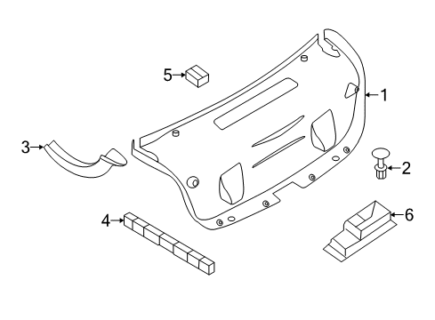 2012 BMW 335i Interior Trim - Trunk Lid Trim Panel, Trunk Lid Diagram for 51497255636