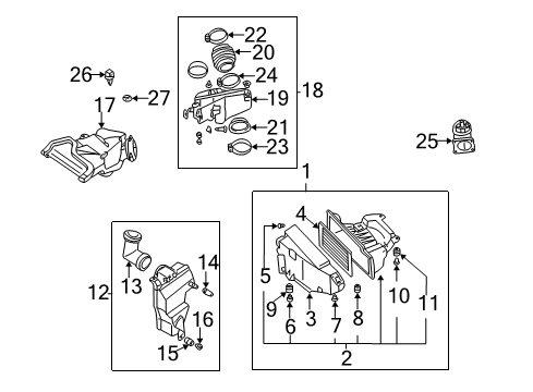 2000 Nissan Maxima Powertrain Control Clamp-Hose Diagram for 16439-31U0B