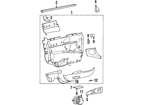 1997 Lincoln Continental Interior Trim - Front Door Seat Switch Diagram for F5OZ14A701AB