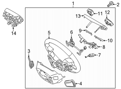 2018 Genesis G80 Steering Column & Wheel, Steering Gear & Linkage Steering Remote Control Switch Assembly, Right Diagram for 96720-B1500-4X