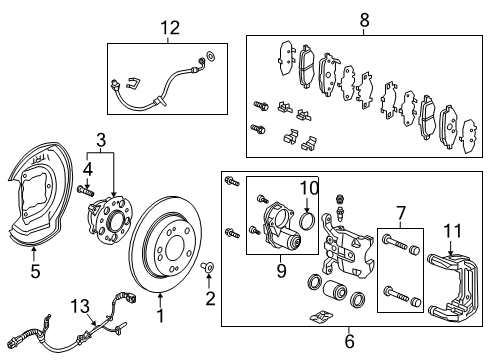 2018 Honda Clarity Rear Brakes Harn Assy., Epb L Diagram for 47560-TRT-A01